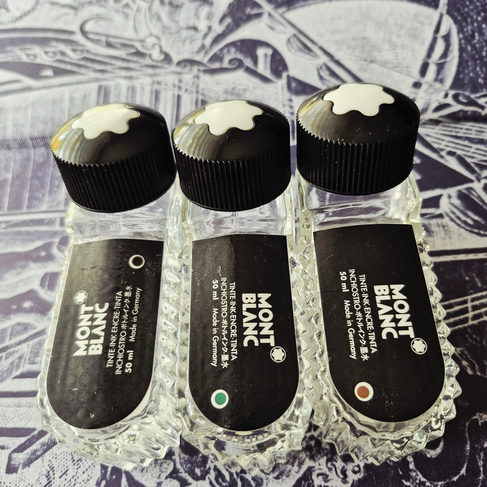 Mont BLANC anc Ink Empty Bottle Set - Black,brown , Green